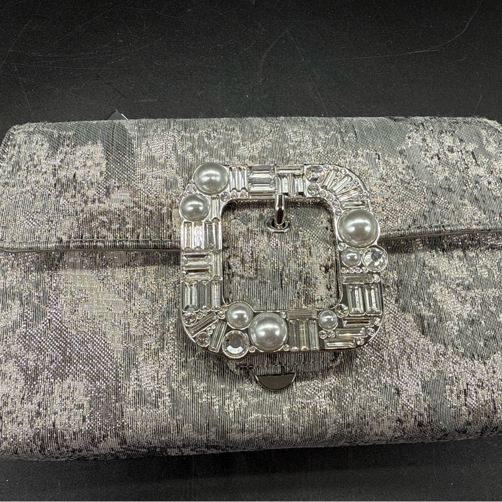Kate Spade (Boutique) Bridal Buckle Crossbody New 2022 SILVER NWT